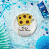 Sonnenblumen im Mason Jar Rustikales Chic Brautpar Pappteller (Party)