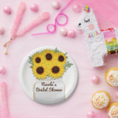 Sonnenblumen im Mason Jar Rustikales Chic Brautpar Pappteller (Party)