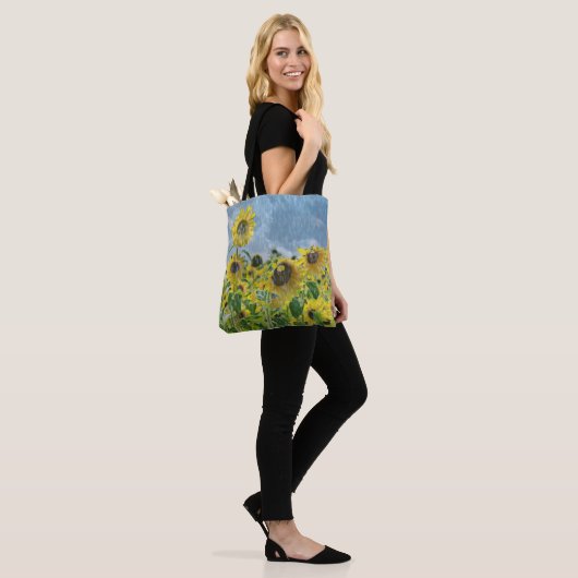 Sonnenblumen im Regen Tasche (Am Model)