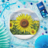Sonnenblumen im reichen digitalen Kunstdruck Postk Pappteller (Party)