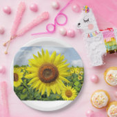 Sonnenblumen im reichen digitalen Kunstdruck Postk Pappteller (Party)