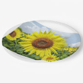 Sonnenblumen im reichen digitalen Kunstdruck Postk Pappteller (Schrägansicht)
