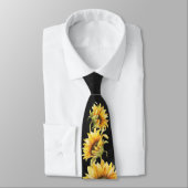 Sonnenblumen im Schwarzen Design Krawatte (Gebunden)