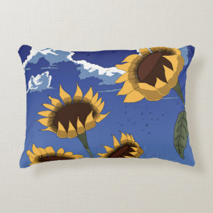 Sonnenblumen im Sommer Dekokissen