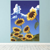 Sonnenblumen im Sommer Leinwanddruck (Insitu (Holzboden))