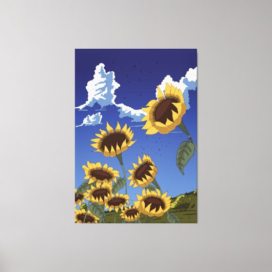 Sonnenblumen im Sommer Leinwanddruck (Vorderseite)