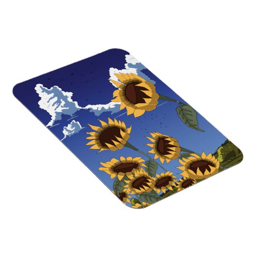 Sonnenblumen im Sommer Magnet (Rechte Seite)