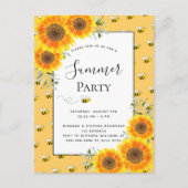 Sonnenblumen im Sommer Party Hummeln im Garten Gri Postkarte (Vorderseite)