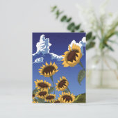 Sonnenblumen im Sommer Postkarte (Stehend Vorderseite)