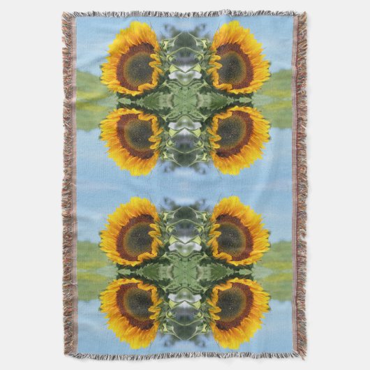 Sonnenblumen im Sonnenschein Abstrakte Blume Art Decke (Vorderseite Vertikal)