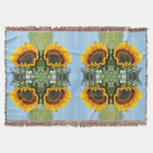 Sonnenblumen im Sonnenschein Abstrakte Blume Art Decke (Vorderseite)