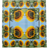 Sonnenblumen im Sonnenschein Abstrakte Blume Art Duschvorhang (Vorderseite)