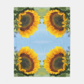 Sonnenblumen im Sonnenschein Abstrakte Blume Art Fleecedecke (Vorderseite)