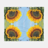 Sonnenblumen im Sonnenschein Abstrakte Blume Art Fleecedecke (Vorderseite (Horizontal))