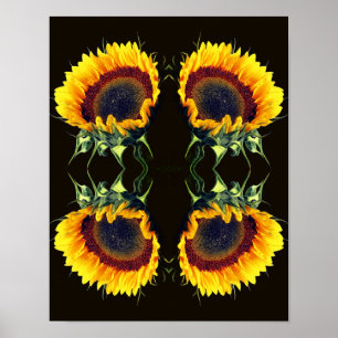 Sonnenblumen im Sonnenschein Abstrakte Blume Art Poster