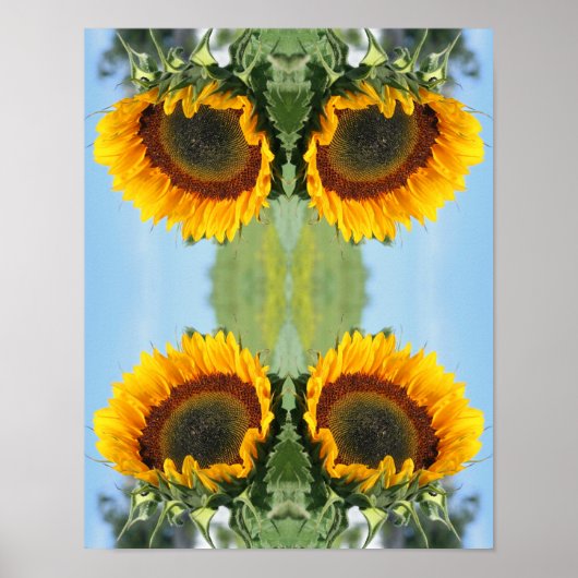 Sonnenblumen im Sonnenschein Abstrakte Blume Art Poster (Vorne)