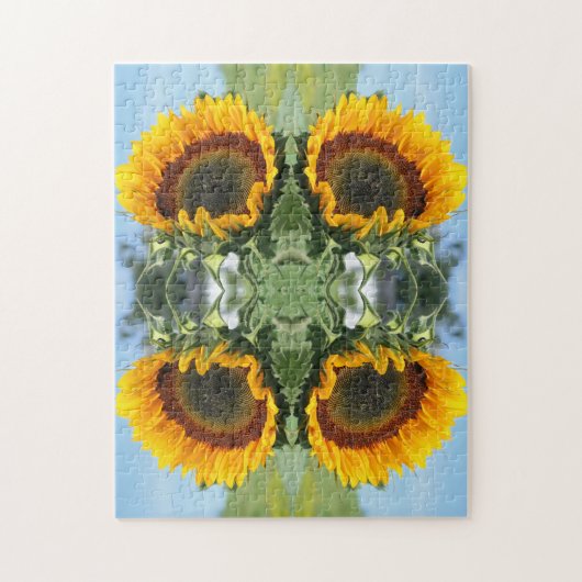 Sonnenblumen im Sonnenschein Abstrakte Blume Art Puzzle (Vertikal)