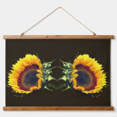 Sonnenblumen im Sonnenschein Abstrakte Blume Art Wandteppich Mit Holzrahmen (Vorne)