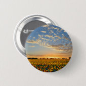 Sonnenblumen im Sonnenuntergang Button (Vorne & Hinten)