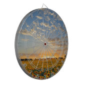 Sonnenblumen im Sonnenuntergang Dartscheibe (Vorderseite Links)