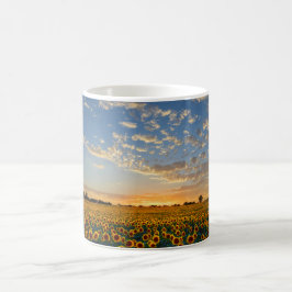 Sonnenblumen im Sonnenuntergang Kaffeetasse