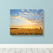 Sonnenblumen im Sonnenuntergang Leinwanddruck (Insitu (Holzboden))