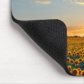 Sonnenblumen im Sonnenuntergang Mousepad (Ecke)