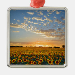 Sonnenblumen im Sonnenuntergang Ornament Aus Metall