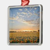 Sonnenblumen im Sonnenuntergang Ornament Aus Metall (Links)