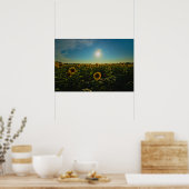 Sonnenblumen im Sonnenuntergang Poster (Küche)