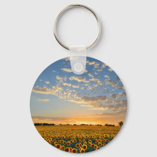 Sonnenblumen im Sonnenuntergang Schlüsselanhänger