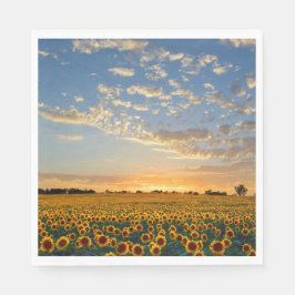 Sonnenblumen im Sonnenuntergang Serviette