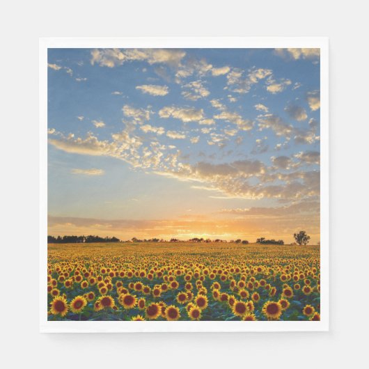 Sonnenblumen im Sonnenuntergang Serviette (Vorderseite)