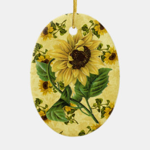 Sonnenblumen im Vintage-Stil Keramikornament