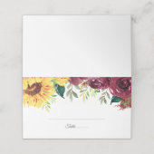 Sonnenblumen im Wasser Hochzeit an der Grenze Platzkarte (Außenseite Aufgefaltet)