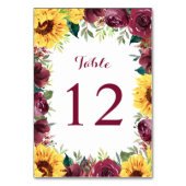 Sonnenblumen im Wasser Hochzeit an der Grenze Tischnummer (Rückseite)