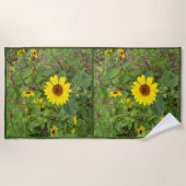 Sonnenblumen im Wind, Badetuch am Strand (Vorderseite)