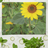 Sonnenblumen im Wind, Geschirrtuch (Gefaltet)