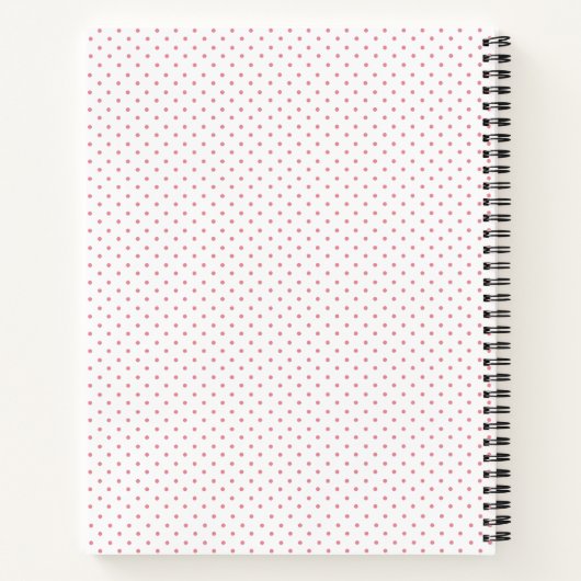 Sonnenblumen in Aquarellen, rosa und weiße Polka-P Notizblock (Rückseite)