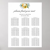 Sonnenblumen in Aquarellfarben Hochzeitskarte Poster (Vorne)