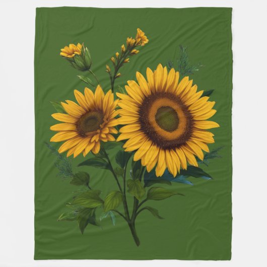 Sonnenblumen in beliebiger Fleece (Vorderseite)
