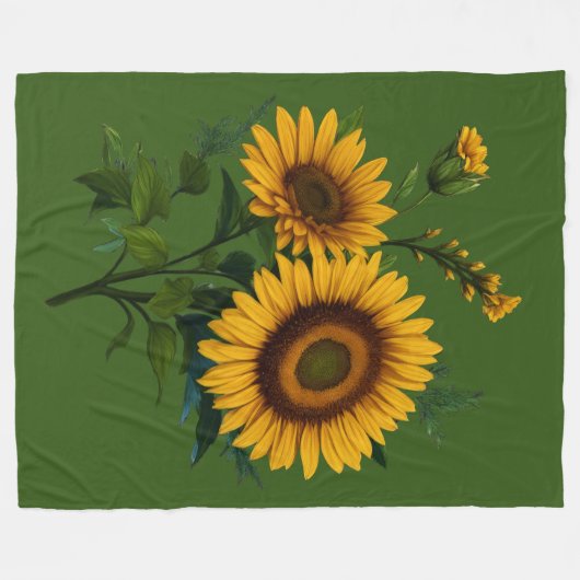 Sonnenblumen in beliebiger Fleece (Vorderseite (Horizontal))