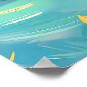 Sonnenblumen in Blau Poster (Ecke)