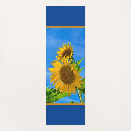 Sonnenblumen in blau und braun yogamatte (Vorderseite)