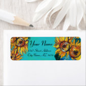 SONNENBLUMEN IN BLAUEM TURQUOISE,SOMMERPARTY (Insitu)