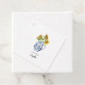 Sonnenblumen in blauen und weißen Vase Geschenketi Geschenkanhänger (Beispiel)