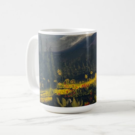 Sonnenblumen in den Bergen, von Gary Poling Kaffeetasse (Vorderseite Links)