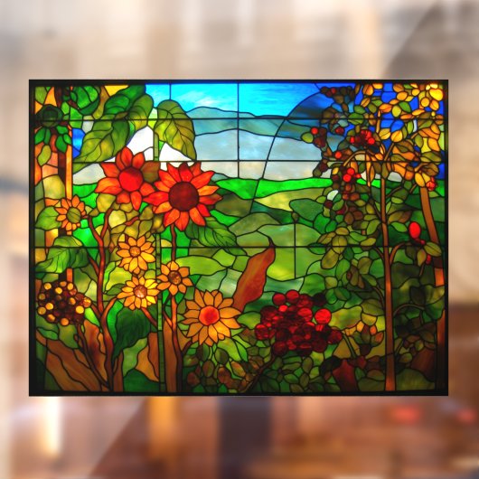 Sonnenblumen in den Imitaten der Gartenanlage Fensteraufkleber (Blatt 2)