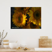 Sonnenblumen in der Abenddämmerung Poster (Küche)