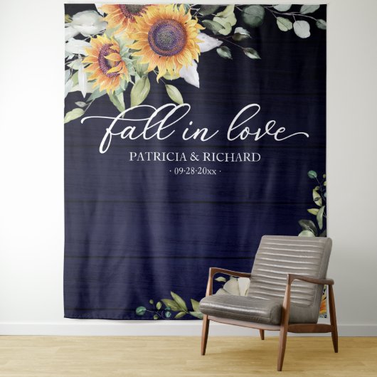 Sonnenblumen in der Liebe im Hintergrund Wandteppich (Beispiel)